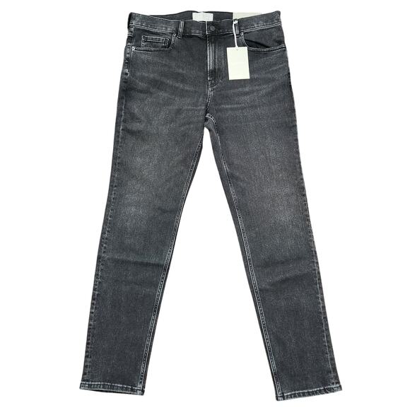 NWT Everlane The Skinny Fit Washed Black Jean Size 35x32